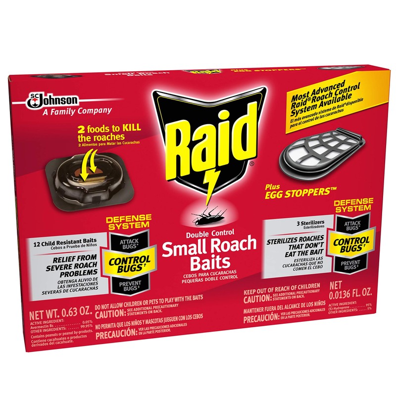 Raid Double Control Small Roach Baits Plus Egg Stopper 12