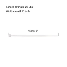 QUARKZMAN Pack of 400 15 cm / 6 Inch 22 lbs Cable Ties Self-Locking Small Nylon Cable Ties 4 mm for Cable Management, White