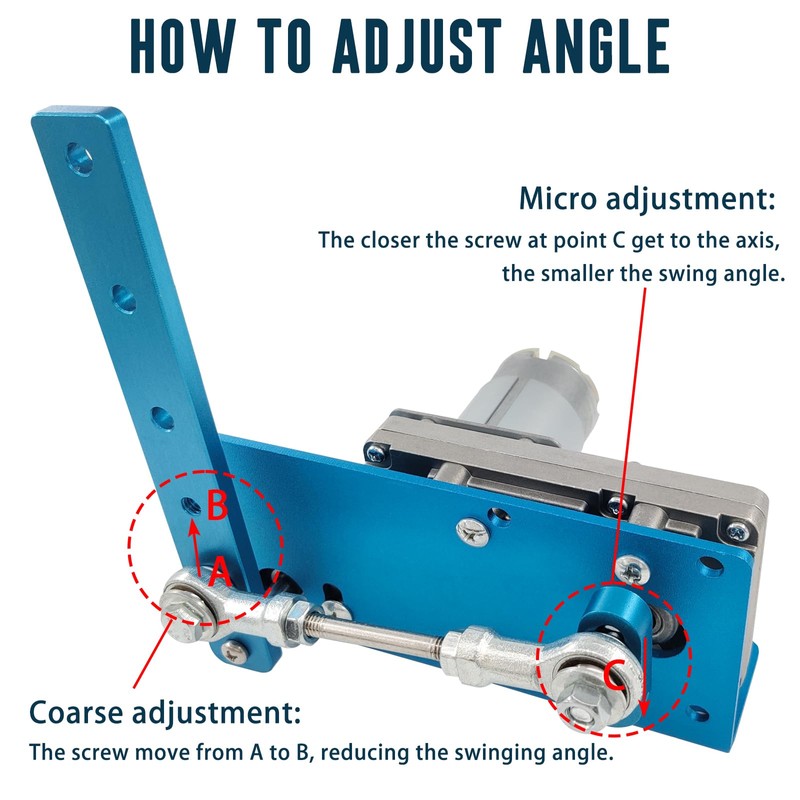 JQDML DIY Reciprocating Swing Motor,Swing Angle 20-120 Degrees Adjustable Speed