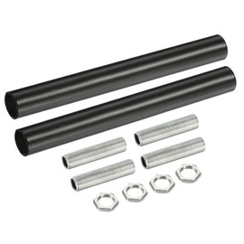 sourcing map Set of 2 Extension Rod Set M10 3.94 Inch Union Nut with Threaded Pipe Black