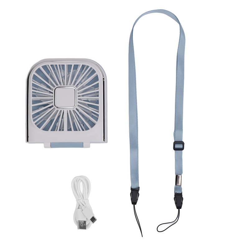 Foldable Necklace Fan Folding Digital Desktop Mobile Phone Holder Small