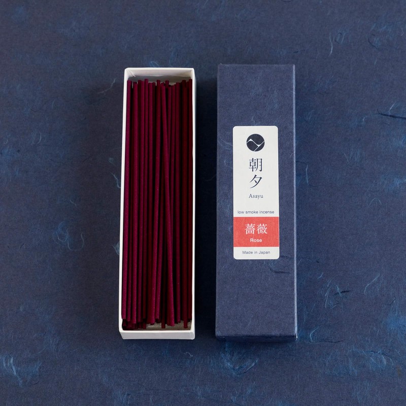 Asayu Japanese Low Smoke Incense Sticks Rose Floral Scent, Made