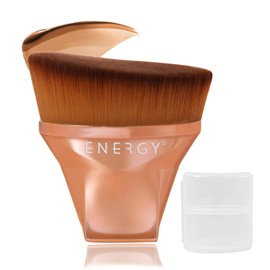 Foundation Makeup Brush Angled Kabuki Face Blush Liquid Powder Foundation Brush for Blending Flawless Liquid, Cream or Setting Powder Cosmetics with Bonus Protective Case (Rose Gold)