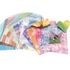 100 Sheets Origami Paper 15 x 15 cm Colourful Flowers Double-Sided Pattern Square Origami Set for Card Wishes Scrapbook Scrapbooking Decoration