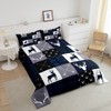 Manfei Camo Deer Antlers Comforter Set Queen, Geometric Plaid Patchwork