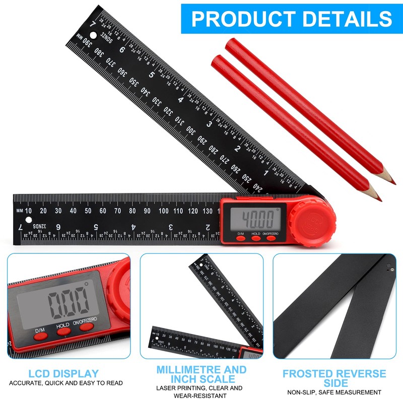 HENGBIRD 2 in 1 Protractor Digital 360° Multi Angle Gauge