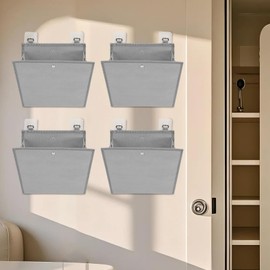 WODHMIEY Wall Mounted Shoe Rack for RV Door, 2/4 Pack Hanging Organizer for Shoe Storage, Foldable Rack with Hooks, Wall Organizer for RV Storage and Organization (4)