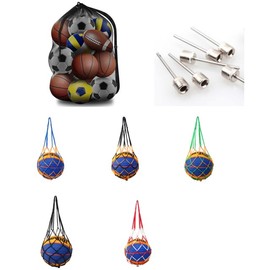SITAKEGS Balltasche aus Netzgewebe Kordelzug, Extragroße Basketball Netztasche Aufbewahrungstasche aus Fußballnetz mit 5 kleinen Balltaschen, Verstellbarem Schultergurt Strapazierfähige Trainingsball