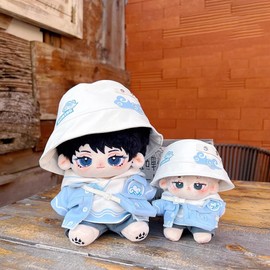 niannyyhouse Plush Doll Clothes 3.9 inches (10 cm), 5.9 - 6.7 inches (15 - 17 cm), 7.9 inches (20 cm), Red and Blue Suit, Cotton Doll, Dress Up Doll (Blue, 5.9 - 6.7 inches (15 - 17
