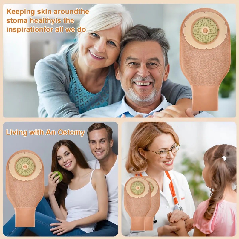 20 Bolsas De Colostomía Recortables 25mm-70mm Nude