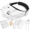 Dilzekui Headband Magnifying Glass with Light, Rechargeable Head Magnifying Glasses