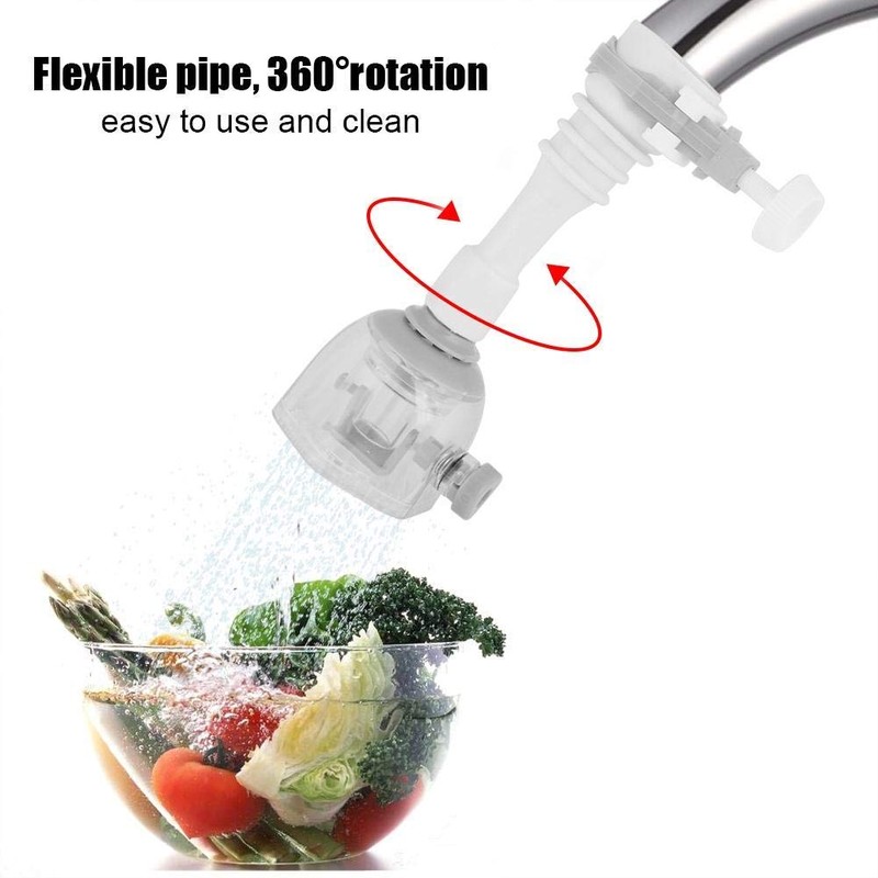 Adjustable Splash-Proof Faucet Extender, Kitchen Sink Taps Rotatable Nozzle Filter,
