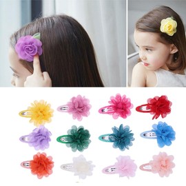 LALAFINA Chiffon Flower Hair Clips Fabric Floral Brooch Pins Alligator Hairpins Floral Hair Pins Hair Styling Headpieces Accessories for Women Girls