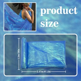 3 Yard Sheer Iridescent Organza Fabric, Magic Laser Holographic Gauze Fabric for Costume, Curtain, Shiny Photography Background, Party, DIY Supplies, Wedding, Home Decor (Magic Royal Blue)