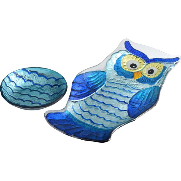 LSArts 2 Piece Square Owl 12.5" x 7.5" Chip &