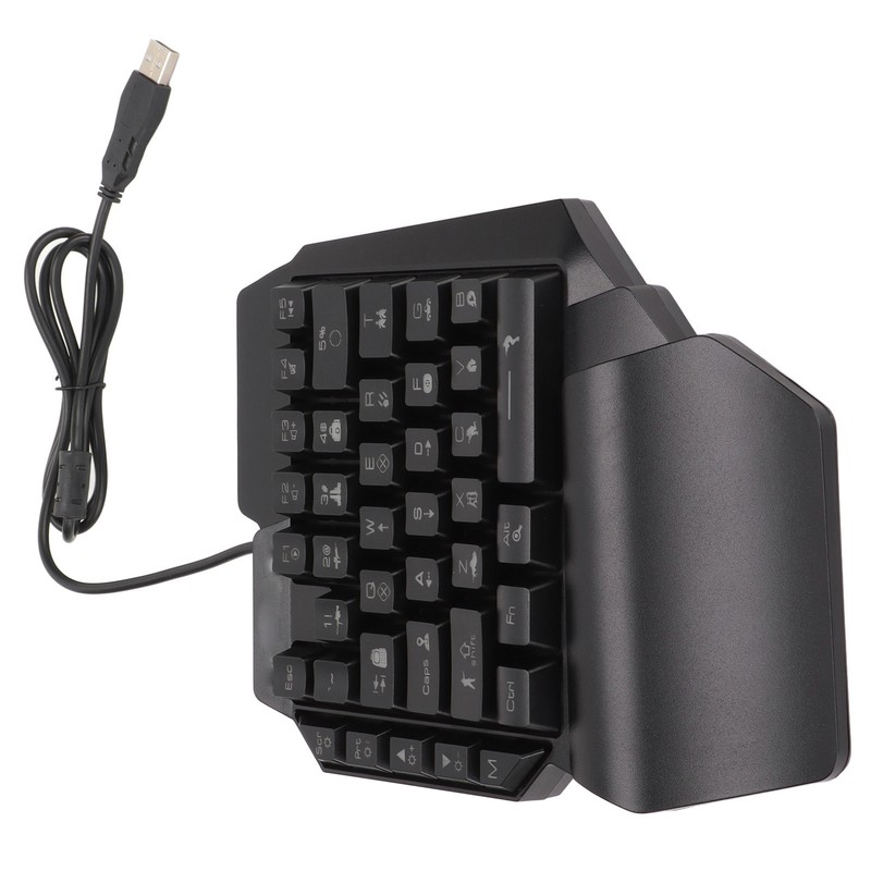 One Handed Gaming Keyboard 39 Keys Luminous Ergonomic Design Anti