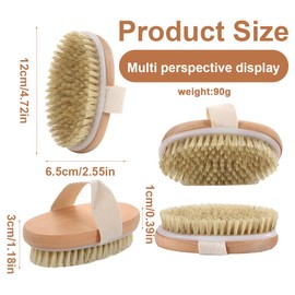 Trockenbürste, Dry Brushing Körperbürste, Peelingbürste, Peelingbürste mit natürlichen Wildschweinborsten, Badebürste zum Entfernen abgestorbener Haut, Cellulite, verbessert Lymphfunktionen