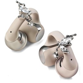 Elegant Earclip Decorative Accessories Compatible with Shokz OpenDots One Eartips – Unique Sparkling Zirconia Clip-On Hoops That Make Your Earbuds Stand Out (Pair)