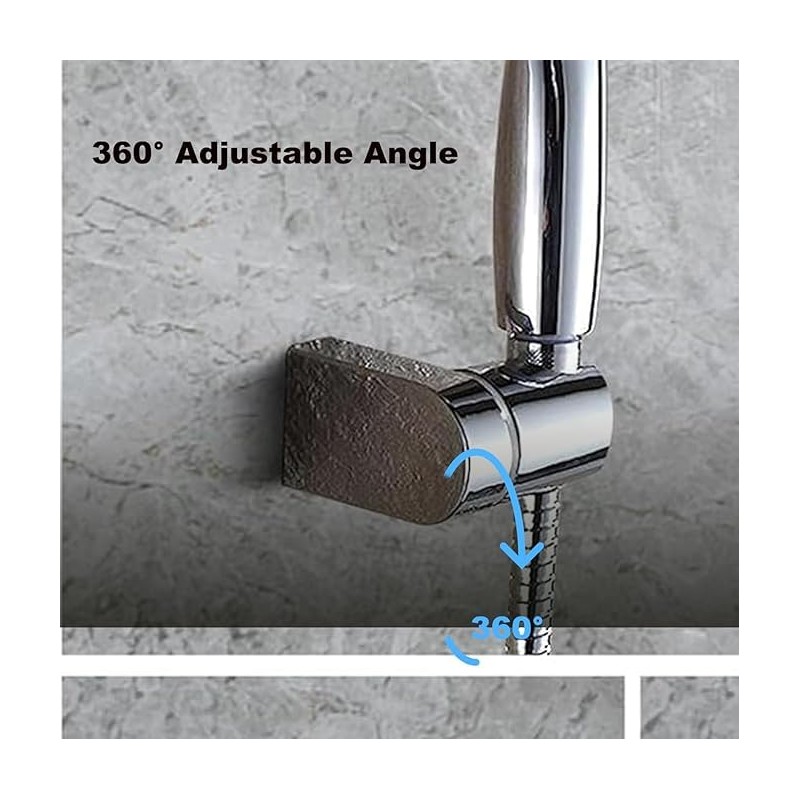 BRIOTA Shower Head Holder, 360° Adjustable Angle Shower Bracket, Shower
