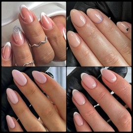 600 Piezas Uñas Postizas Transparentes, Tips Almendra Cortas 12 Tamaños Soft Gel Tips Uñas Acrilicas Postizas Con Caja, Puntas de Uñas Para Salones de Uñas y DIY Nail (4#)
