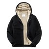 Fozexi Men's Sherpa-Lined Full-Zip Hooded Fleece Sweatshirt Black X-Large