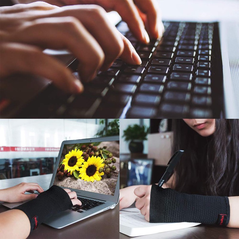 Kuangmi Sport Wrist Support Compression Wrap for Carpal Tunnel (Medium,