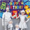Robot Birthday Party Backdrop Happy Birthday Photography Backdrop 5.9x3.6ft Robot