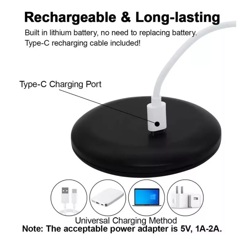 Unbranded ๊Folding Travel Round Mirror LED Light Beauty Makeup Mirror