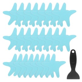 HARFINGTON 24pcs Non Slip Bathtub Stickers Bath Shower Floor 3" Anti-Slip Adhesive Sticker Tape Starfish Style Decals with Scraper for Bathroom Kitchen Bathtub Treads Stairs, Blue