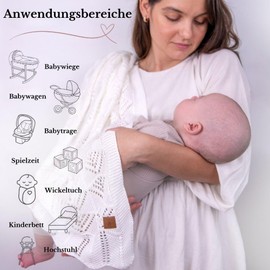 Little Dedi 100% Tencel™ Silky Soft Baby Blanket, 80 x 100 cm, Blue - Oeko-Tex® 100 Class 1, Hypoallergenic, Thermal Regulating, Breathable - Luxurious Knitted Blanket for Newborn and Toddler