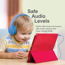 Promate, Simba SafeAudio Safe Headphones for Boys and Girls with Ears, 85dB, Limited Volume, Soft Ear Pads, Foldable and Adjustable Headphones