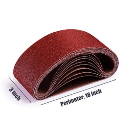 3x18 Belt Sander Sanding Belts, 80 Grit Aluminum Oxide Sander Paper 3 x 18 Inch, 12 Pack (3x18in,80 Grit)