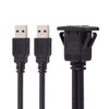 JSER 1m 防水 デュアルUSB 3.0 延長ラッチマウント 車 AUXケーブル ダッシュボードパネル用
