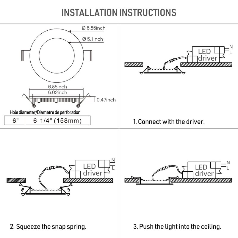 TORCHSTAR 12-Pack 6 Inch Ultra-Thin LED Recessed Lighting with J-Box,