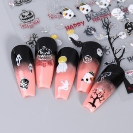Halloween nail stickers 2 pieces 1 set Concept theme self nail costume makeup - Nail sticker option 1 / 할로윈 네일스티커 2매 1세트 컨셉 테마 셀프 네일 코스튬 분장 - 네일스티커 옵션 1