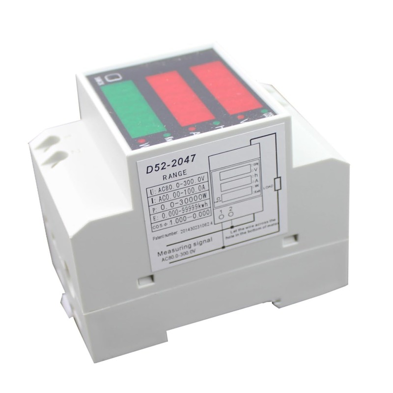 Operitacx Rail Volt Amp Power Meter 80-100a Digital Wattmeter Voltmeter