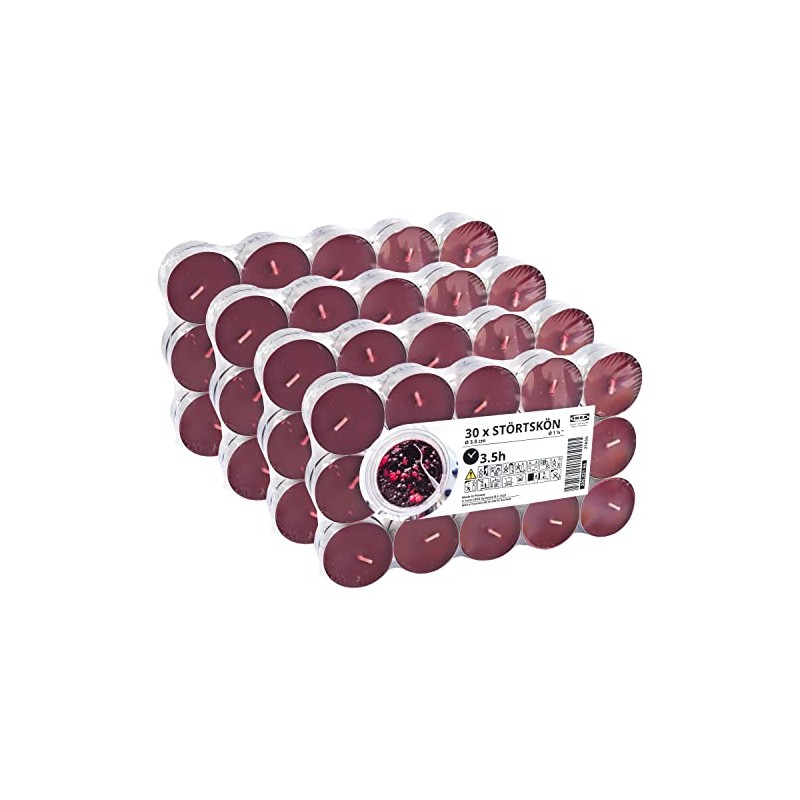 Ikea STORTSKON Berries, Leafy Greens & Violets Scented Tealight Candles,