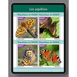 Niger - 2021 Butterflies, Fritillary, Painted Lady - 4 Stamp Sheet - NIG210107a