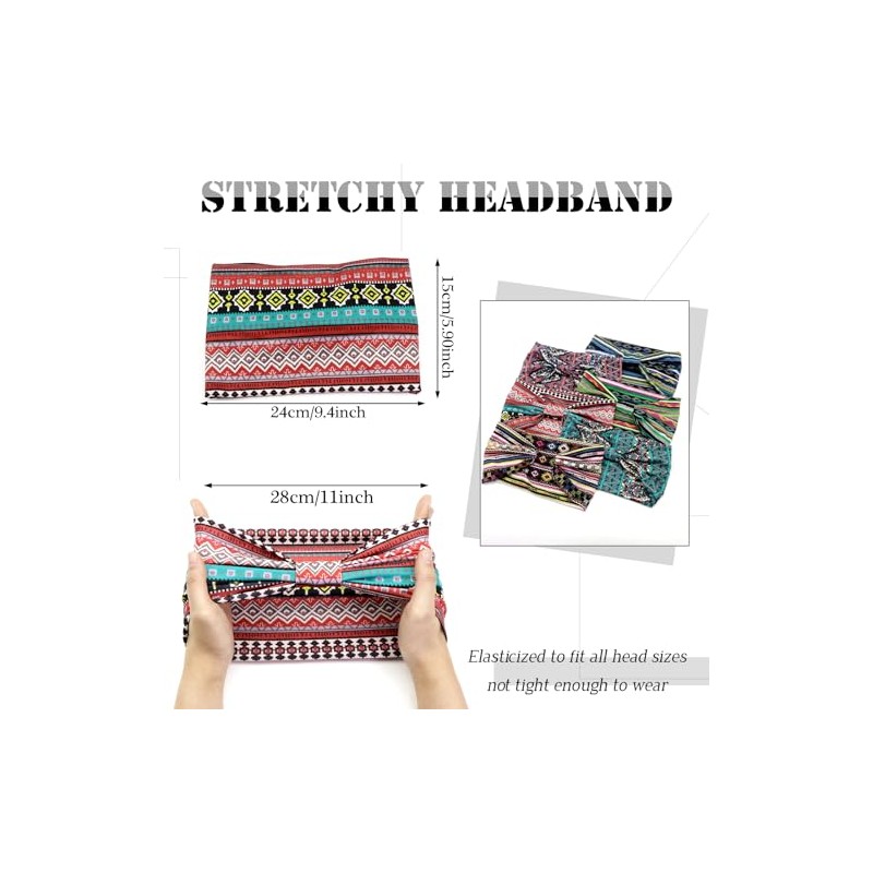 Pack de 6 diademas bohemias SAWINDA en colores vivos para