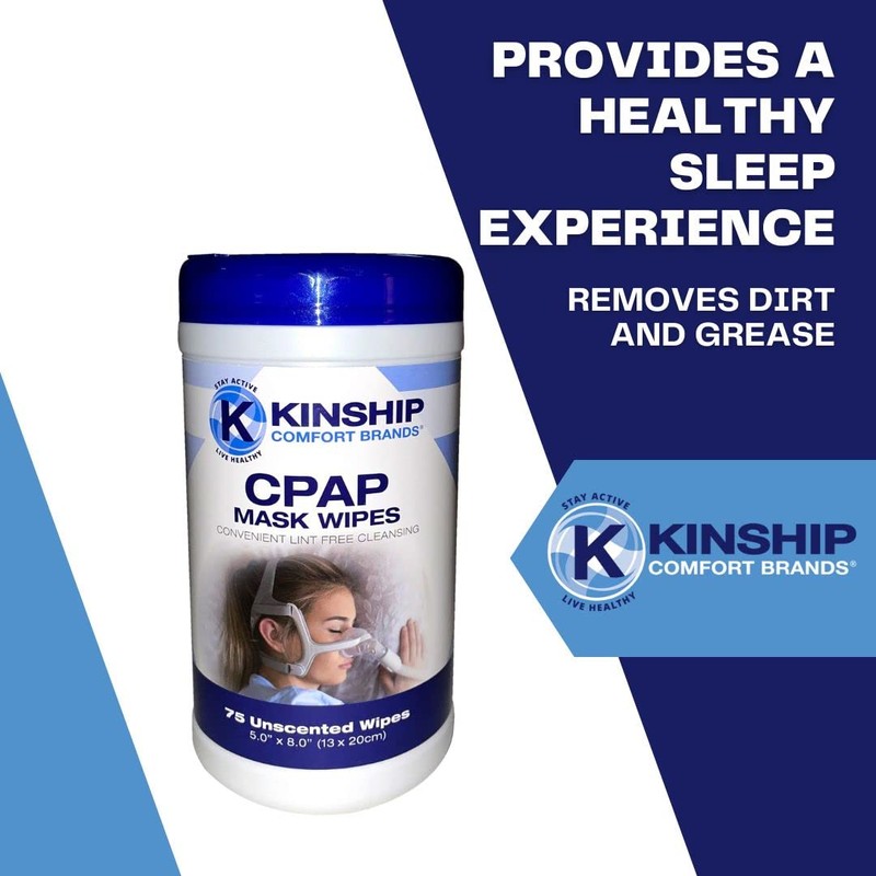 Kinship Comfort Brands CPAP Mask Cleaning Wipes, Unscented and Lint