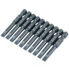 10pcs 1/4inch Hex Shank 50mm S2 Alloy Steel Slotted Screwdriver