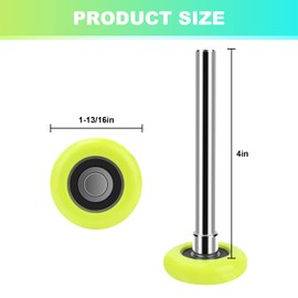 6200ZZ Quiet Garage Door Rollers Bearing Nylon Garage Door Roller 4" Stem, Green Pack of 10 (for 7' Height Doors)