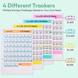52 Weeks Money Saving Challenge Binder, 3 Challenge Budget Binder A5 with Cash Envelopes,Savings Challenges Book Budget Planner for Budgeting Saving Money Pink