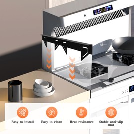 Stove Gap Covers Stainless Steel,2 Pack Stove Gap Filler Range Trim Kit with Non-Slip Mat,Easy Retractable 12.7” to 25”,Sturdy and Heat Resistant Stove Gap Guards for Kitchen,Countertop