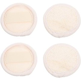 Almohadillas Exfoliantes de Lufa para Limpieza Facial, Suave y Absorbente, 4 Piezas, para Desmaquillar y Uso Exterior