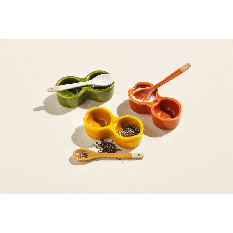 Mud Pie Salt Cellar Set, dish 2" x 4" |