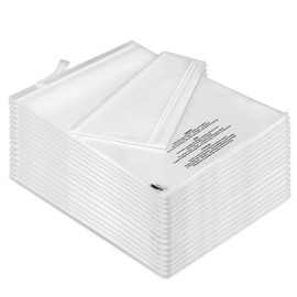 MotiMind 1500 Pcs Self Sealed Clear Poly Bags with Suffocation Warning Clear Poly T-shirt Bags for Packaging, Shipping, Clothes & FBA with Permanent Adhesive(9 x 12 Inch)