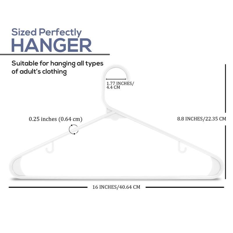 Utopia Home Plastic Hangers 50 Pack - Clothes Hanger with
