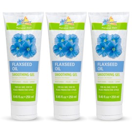 SOF N' FREE Flaxseed Oil Smoothing Gel - Kids Moisturizes for Curly Hairs, Adds Shine, Provides All-Day Hold for Slick Styles and Braids - 8.45 Fl Oz (Pack of 3)