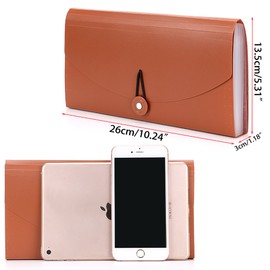 JuxYes 13 Pockets Expanding Accordion File Folder Expandable File Organizer Plastic Document Folder Wallet Tax File Organizer for Cards, Receipts, Invoice, Coupons and Tickets, Brown